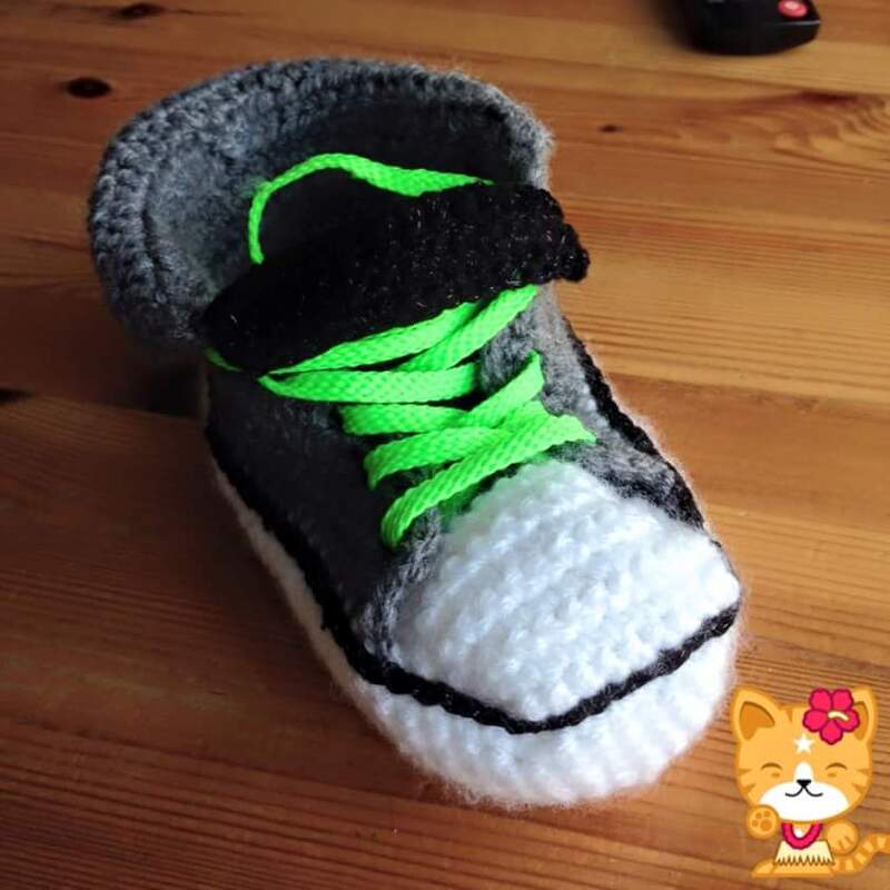 Häkelanleitung Turnschuhe, Hausschuhe für Kinder, Gr. 24 - 35
