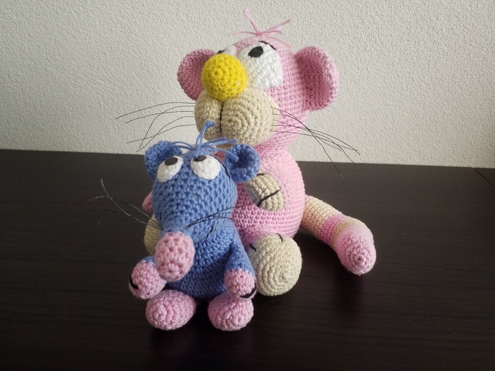 Cat and mouse  - Crochet Pattern from Diana´s kleiner Häkelshop