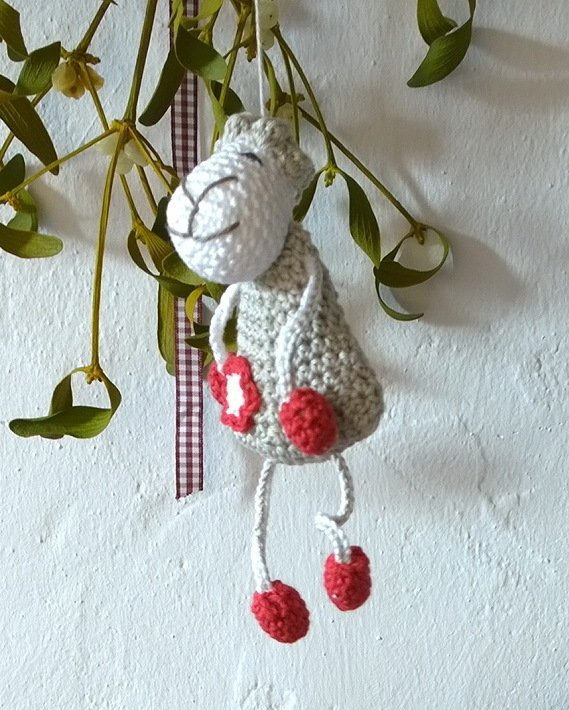 Schaf Anhänger zur Frühlingsdeko, Osterdeko, Mitbringsel, Taschenbaumler