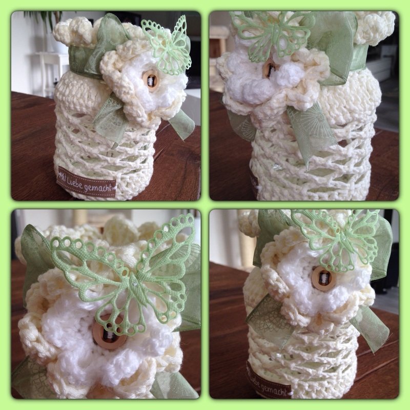 Windlicht / Sommervase - Häkelanleitung