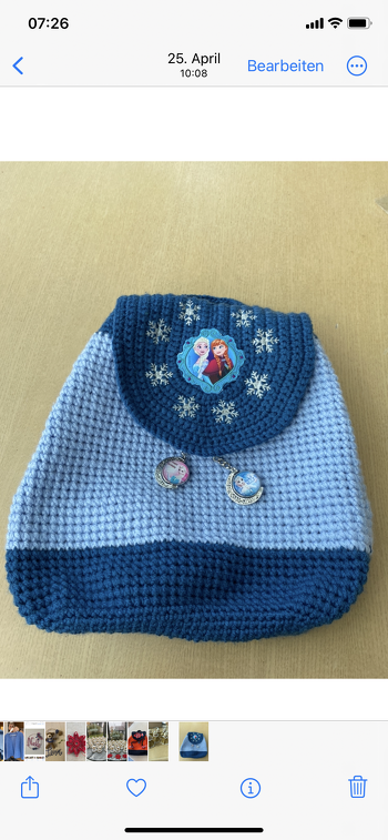 Hier noch der 2. Rucksack für die andere Enkelin.
Hat richtig Spaß gemacht!