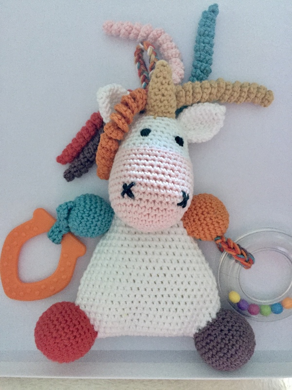 Knistertuch Einhorn häkeln