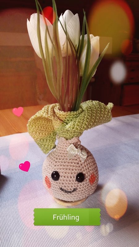 Little Flower Bulb Vase - cute Spring/Easter Docoration - Crochet Pattern