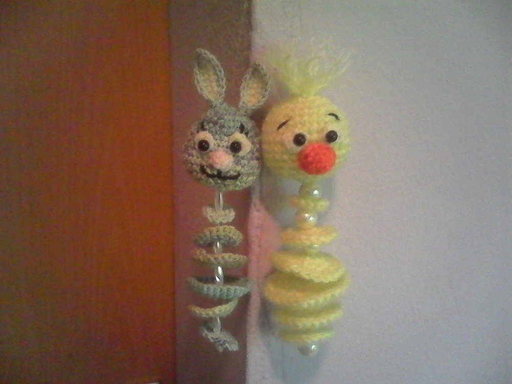 Crochet Pattern Easter hangers bunny and chick