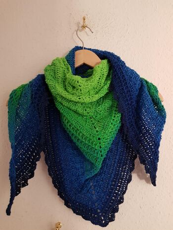 tolle Anleitung
habe sie noch erweitert, da ich einen 1000 m Bobbel hatte
das Tuch ist deer absolute Blickfang