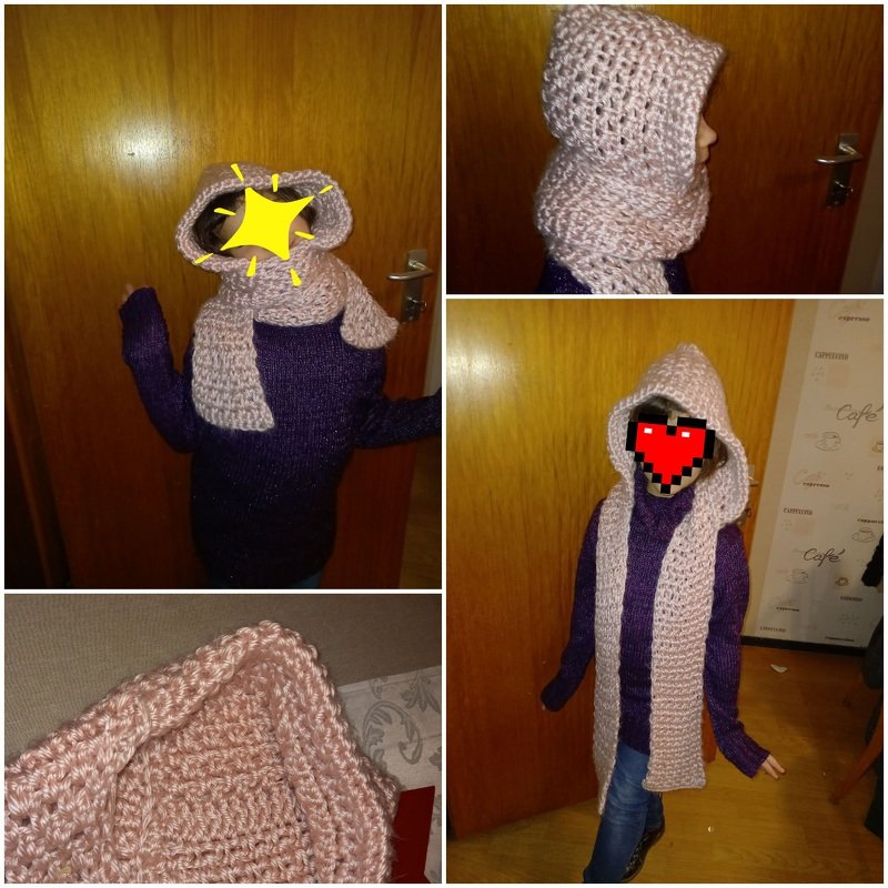 - LANA - Kapuzenschal alle Größen häkeln, Schal mit Kapuze, Scoodie, Hoodie, Kapuze unisex