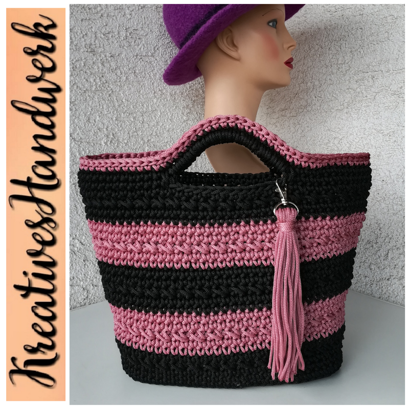 Häkelanleitung Marions Shopper  / Tasche gehäkelt aus Ropegarn