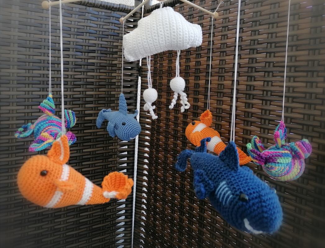 Häkelanleitung Schlüsselanhänger/Taschenbaumler Hai