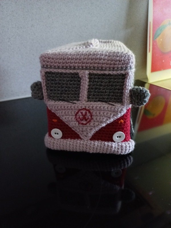 Taschentücher Box Hülle Häkelanleitung Vintage Bus