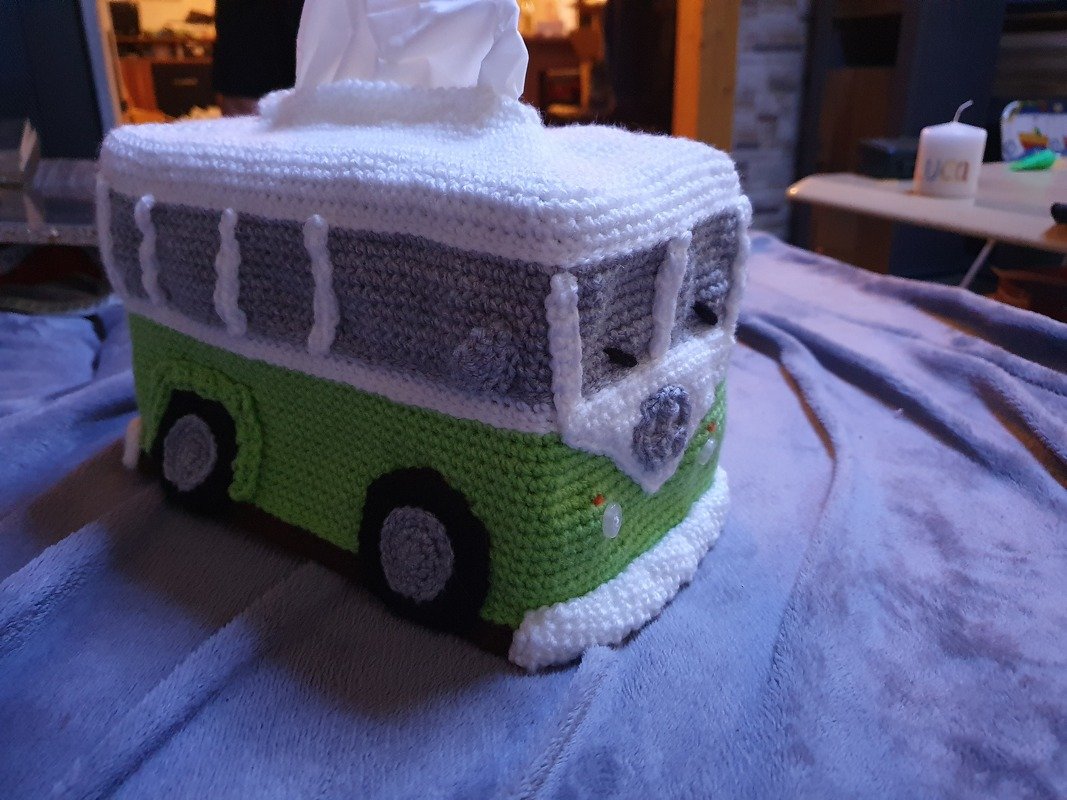 Tissue Box Cover Camper Van Bus Crochet Pattern PDF