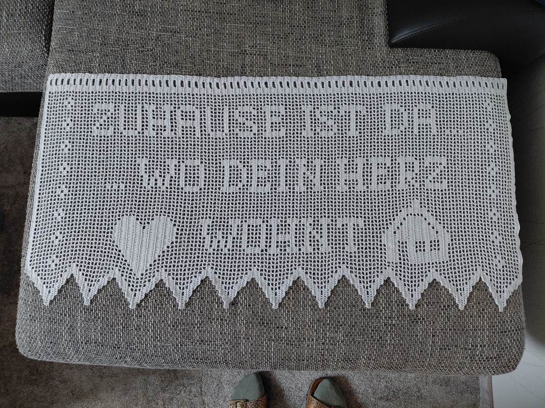 Häkeln / Gardine "Zuhause ist..."