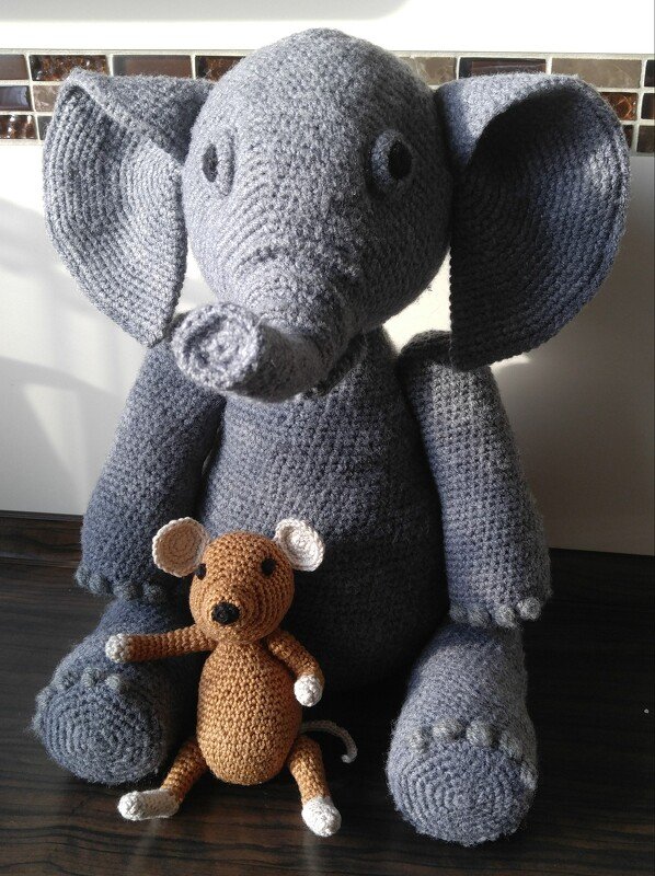 Häkelanleitung Amigurumi / Elefanten-Mädchen Sophie &amp; Maus Jerry