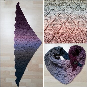 Es hat gut geklappt dank sehr ausführlicher und klarer Anleitung. Nach ganz kleiner Veränderung wurde das Tuch als 