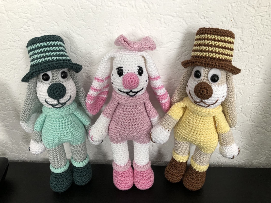 Hase Lumpi mit Hut oder Schleifchen