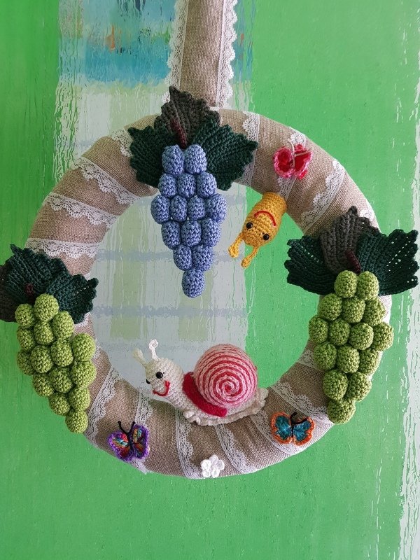 Häkelanleitung Türkranz Sommer II "Weinbergschnecke"