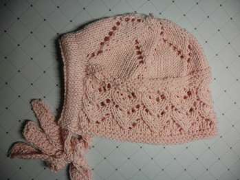 Vintage Baby Haube mit Rico Essentials Cotton Lurex, Gr. 3 - 6 Mon.