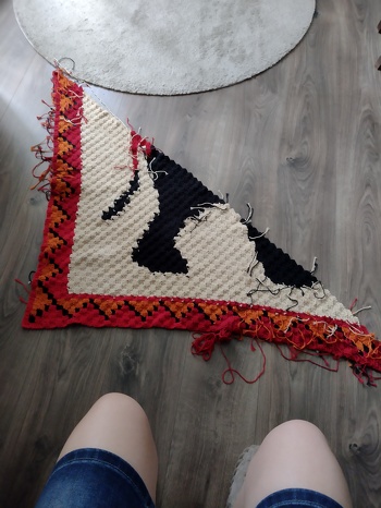 Mein erstes C2C Projekt 🤣es muss natürlich eine riesige Decke sein 😊 es macht Spaß aber diese vielen Fäden 🥴 wenn sie fertig ist werde ich das gut Stück nochmals zeigen 😊