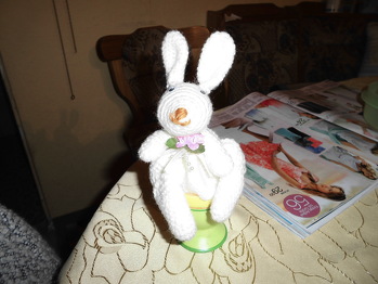 Eierwärmer Osterhase nr. 1 vom 3er Set gefertigt zu Ostern 2015 restliche 2 folgen sind schon in Arbeit.