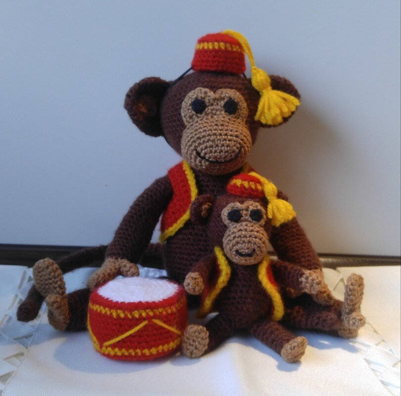 Häkelanleitung Affe Coco und Cocolino