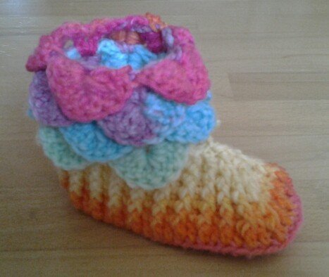 Häkelanleitung für Schuhe, Slipper, Kroko- Boots für Babys, Kinder und Erwachsene