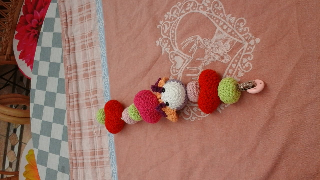 H&auml;kelanleitung und Gestaltung einer Kinderwagenkette - Marienk&auml;fer