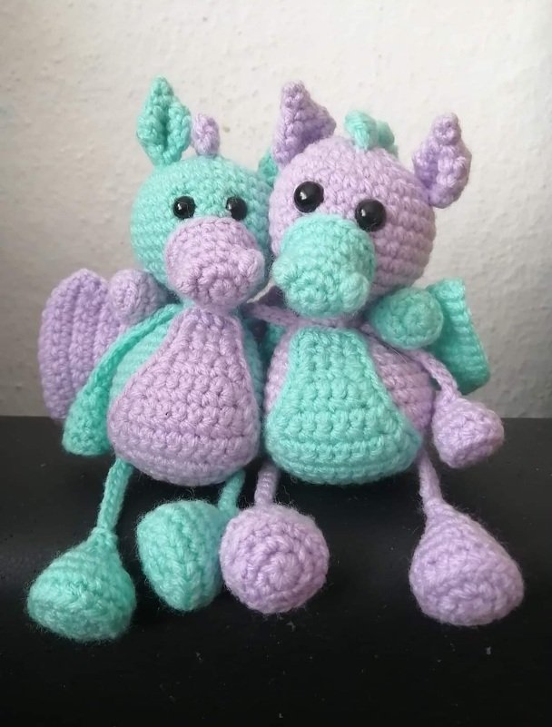 Drache Schlenkertier, Taschenbaumler - Häkelanleitung