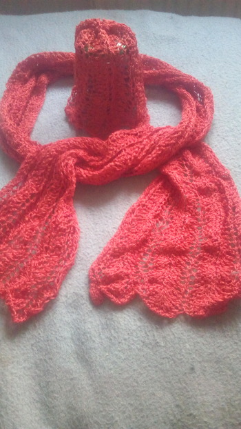 Hat super geklappt, Schal ging ganz leicht von der Nadel, habe aus dem gleichen Muster sogar eine Mütze dazu gestrickt