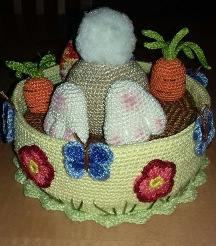 Häkelanleitung Utensilo Aufbewahrungskorb "Frühlingserwachen"