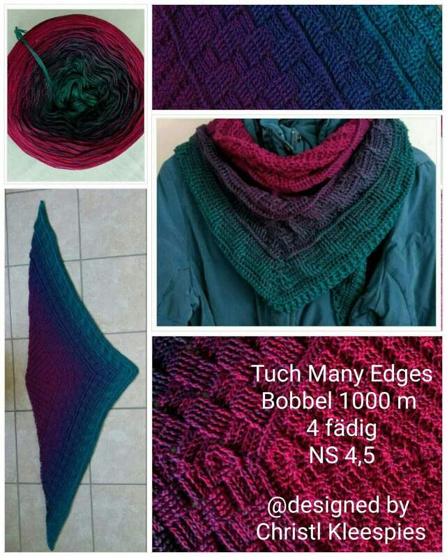 Häkeltuch/Tuchschal "Many Edges", bestehend aus Mustern, passend zu meinen Mützen