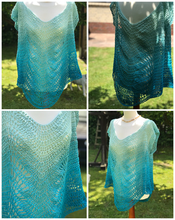 Hat richtig Spaß gemacht.
Größe ca. 44
gehäkelt mit ca 150 g 4- fädiges Garn (50% Baumwolle u 50% Polyacryl) und Nadelstärke 4