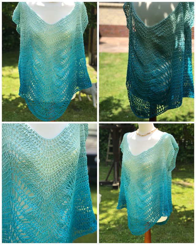 Häkelanleitung RVO Shirt "Wellenreiter"alle Größen, Wellenausschnitt!