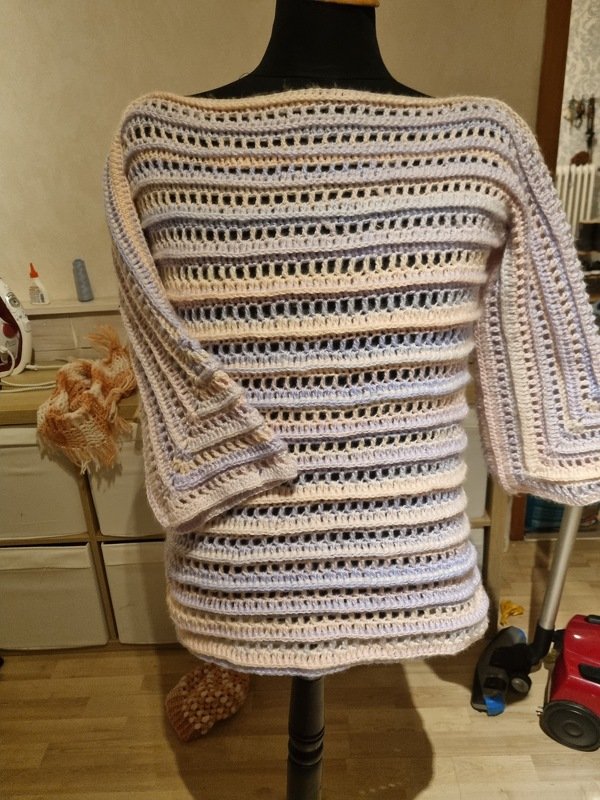 Pullove Aline häkeln Häkelpullover Tunika Oberteil Langarmshirt