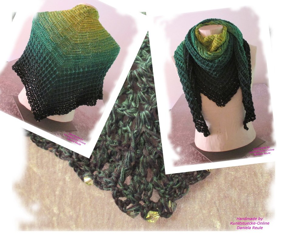 Shades of Diamonds  Häkelanleitung für ein Dreieckstuch oder Stola