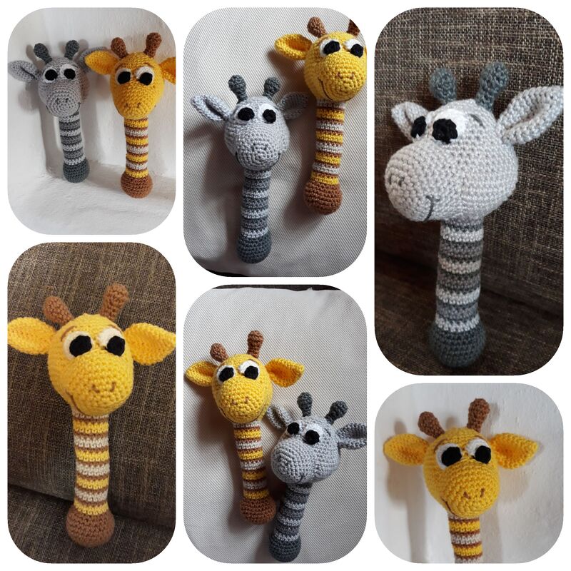 Häkelanleitung Rassel - Giraffe
