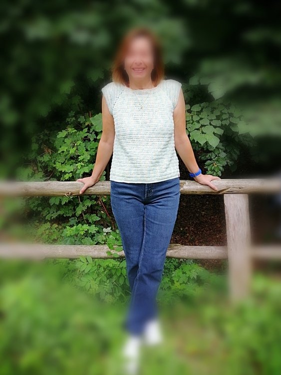 + SONA + Sommershirt häkeln, ab Größe 74- 56 Damen mit raffiniertem Rückenmuster, auch jedes andere Garn ist möglich, Häkelshirt