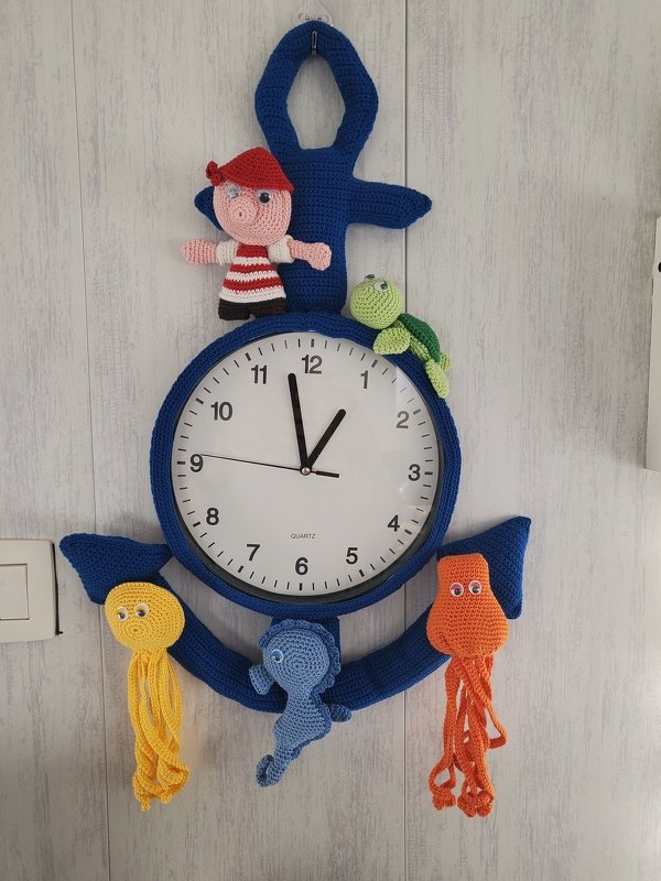 Yazzie´s Wanduhren: EDITION &quot;Käpt´n Clock&quot; XXL mit Meerestieren