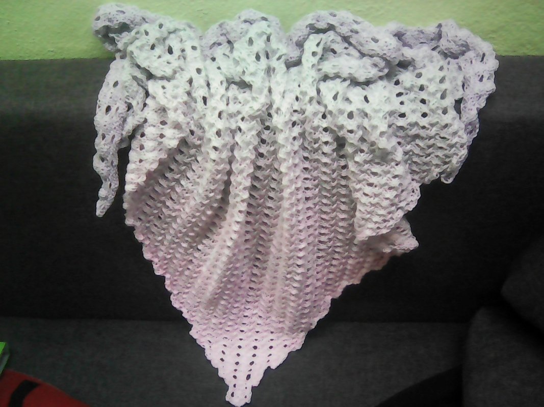 Strickanleitung Dreieckstuch Großlochwelle Lochmuster