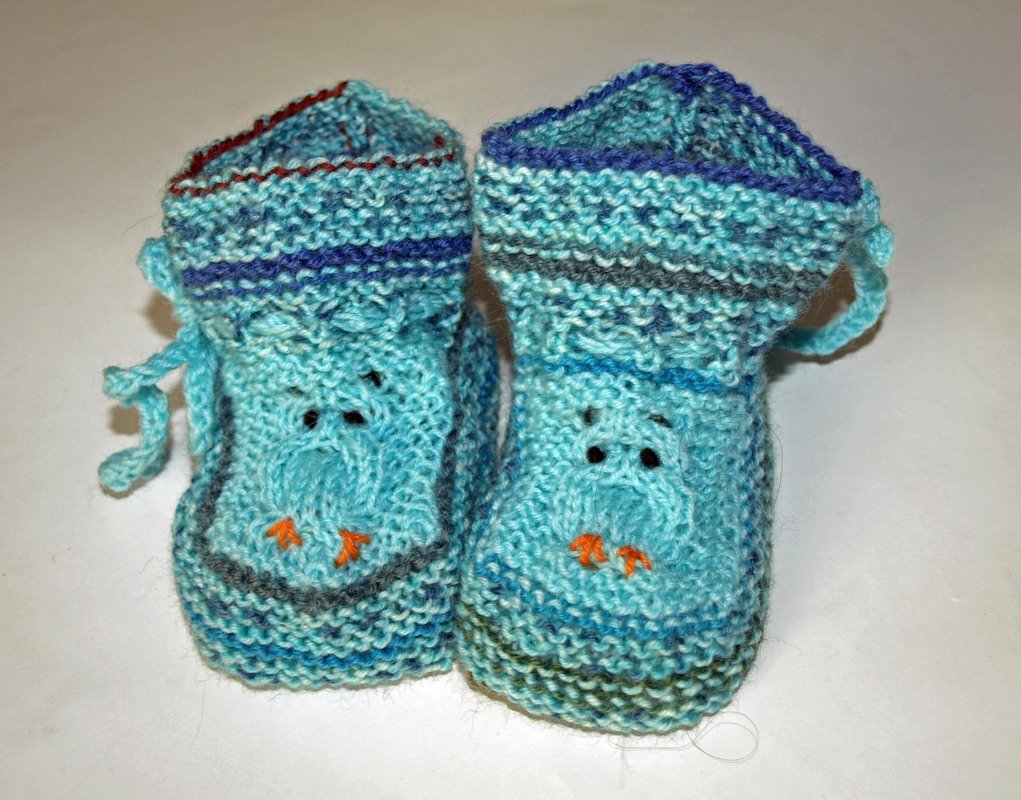 Babyschuhe - Eulen - Strickanleitung