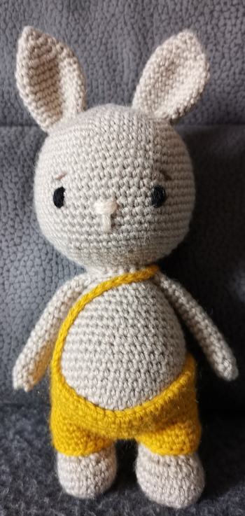 So eine tolle Anleitung. Da der Hase für ein Kleinkind ist, habe ich die Augen aufgestickt. Aber das Ergebnis ist super süß geworden und ich werde bestimmt noch öfter kleine Hasen häkeln.