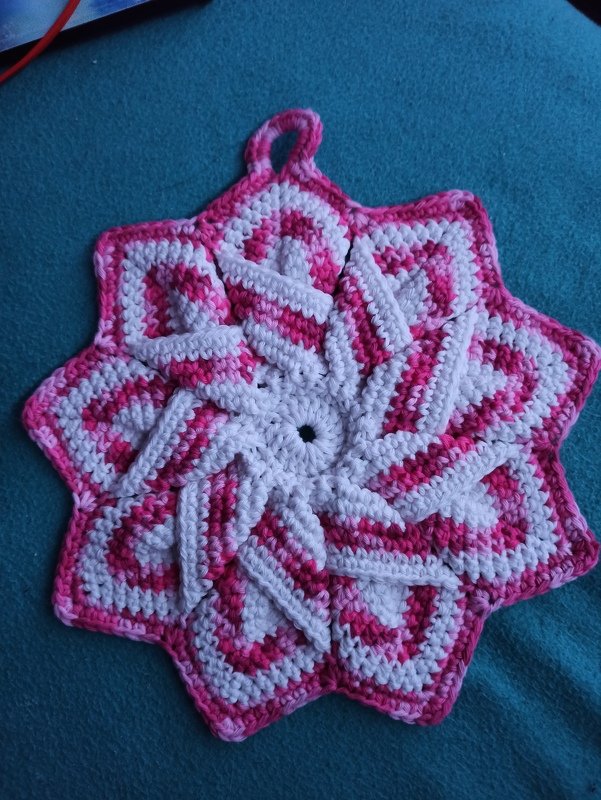 Topflappen 'Blume' - Kostenlose H&auml;kelanleitung