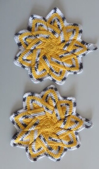 Topflappen &#039;Blume&#039; - Kostenlose H&auml;kelanleitung