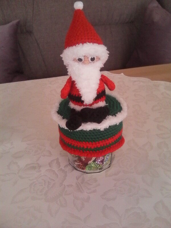 3er Set Nikolaus Elch Rentier Kantenhocker incl Deckelbezug Marmeladenglas