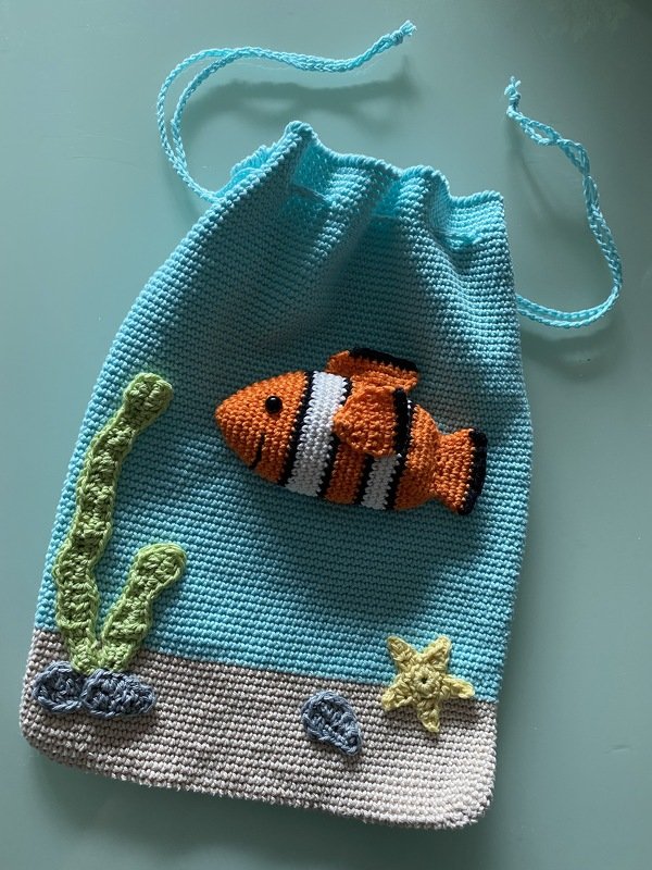 Häkelanleitung - Kinderbeutel "Unter Wasser"