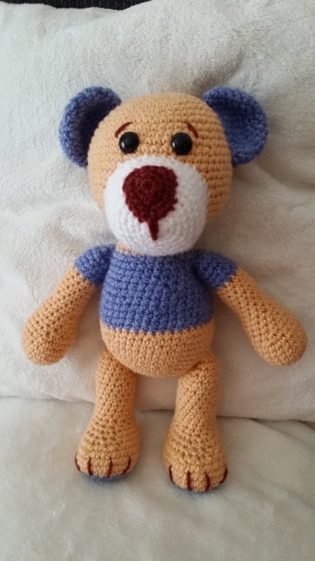 Bärchen mit Blume Häkelanleitung / Amigurumi