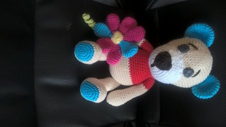 Bärchen mit Blume Häkelanleitung / Amigurumi