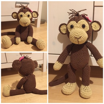 Vielen Dank für diese tolle Anleitung. Der Affe geht super schnell und hat mir somit ganz schnell freudige Kinderaugen beschert, als seine neue Besitzerin ihn in Empfang nehmen durfte.