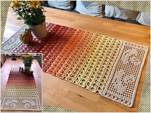 Häkeln / Tischläufer "Herbstzauber"