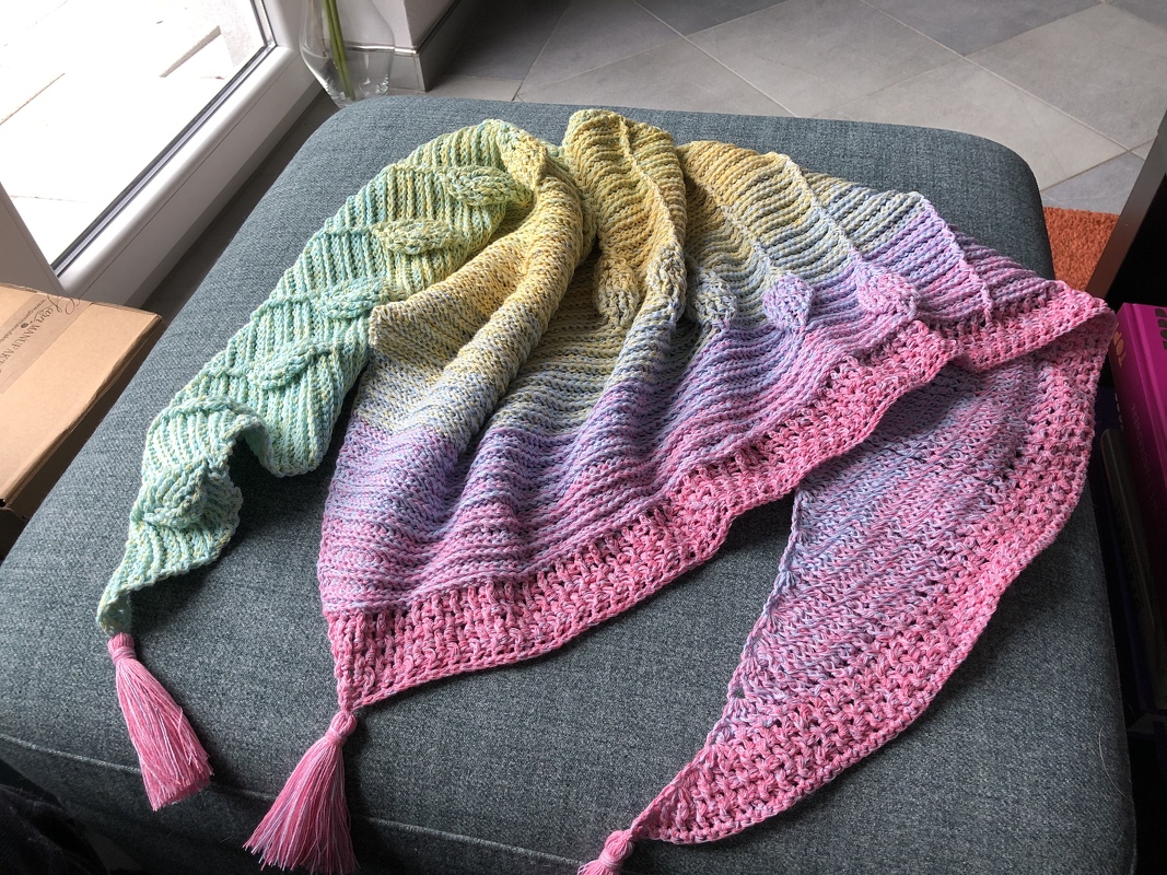 Häkeltuch - Blättergirlande, Blätter-Tuch