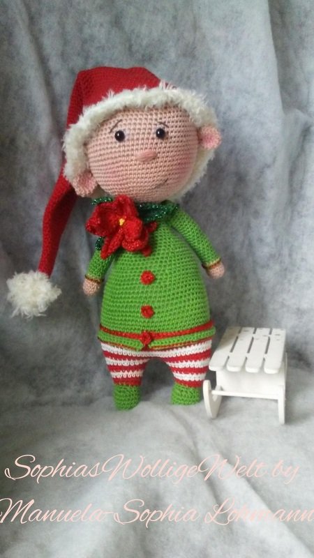 Häkelanleitung Kuschelschnuffelbande Weihnachtself Buddy