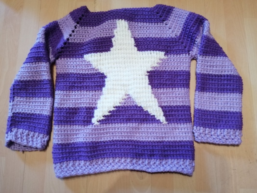 Häkelanleitung Pullover "star n' stripes" *jede Größe machbar*